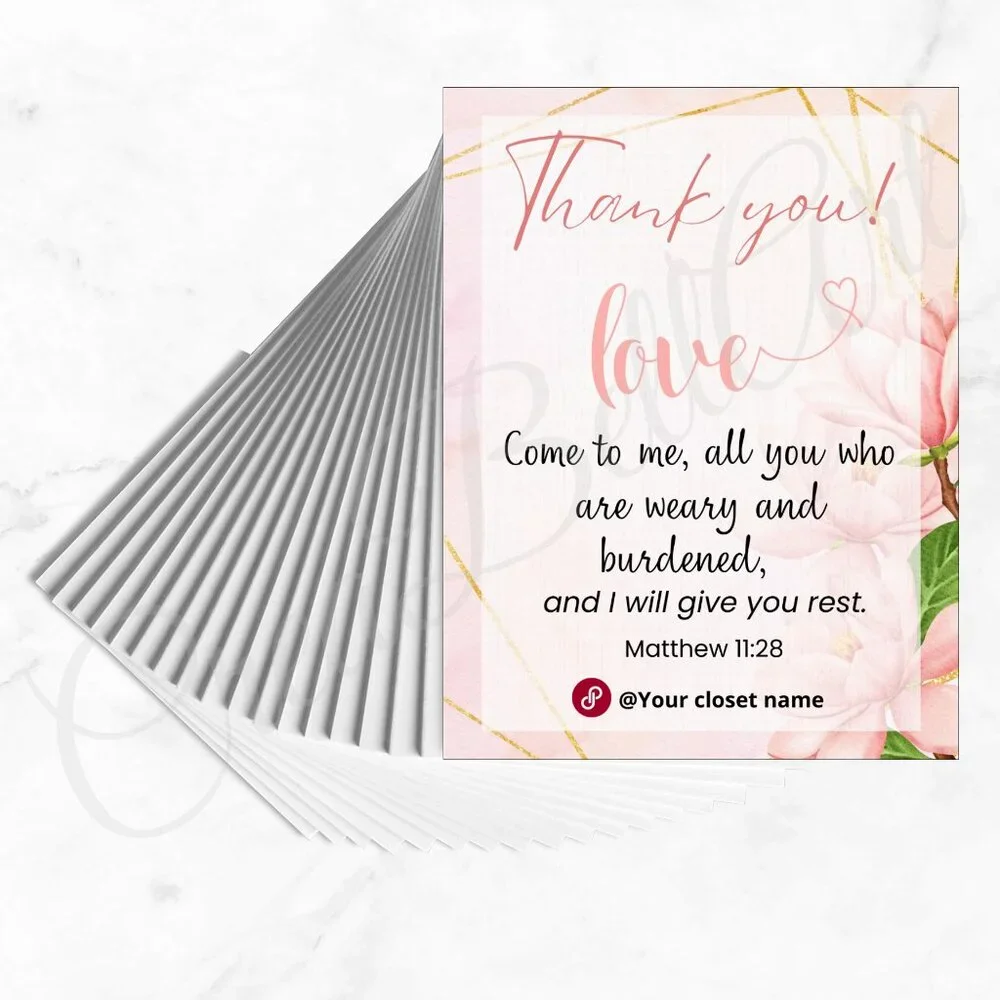 100 Pack Biblie Thank You Insert Cards - Small Business Thank You Card 4
